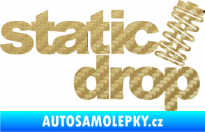 Samolepka Static drop 001 JDM styl 3D karbon zlatý