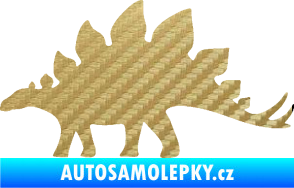 Samolepka Stegosaurus 001 levá 3D karbon zlatý