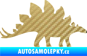 Samolepka Stegosaurus 001 pravá 3D karbon zlatý