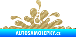 Samolepka Stékající skvrna 003 levá kaňka 3D karbon zlatý