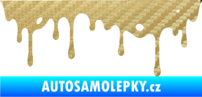 Samolepka Stékající skvrna 004 pravá 3D karbon zlatý