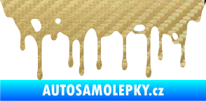 Samolepka Stékající skvrna 005 pravá 3D karbon zlatý
