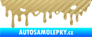 Samolepka Stékající skvrna 006 levá 3D karbon zlatý
