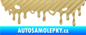 Samolepka Stékající skvrna 006 pravá 3D karbon zlatý