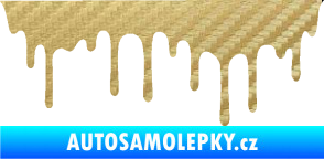 Samolepka Stékající skvrna 008 levá 3D karbon zlatý