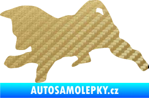 Samolepka Štěňátko 002 levá německý ovčák 3D karbon zlatý