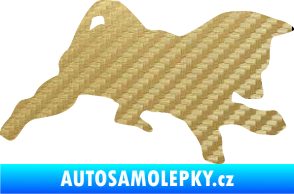 Samolepka Štěňátko 002 pravá německý ovčák 3D karbon zlatý