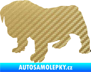 Samolepka Štěňátko 004 levá francouzský buldoček 3D karbon zlatý