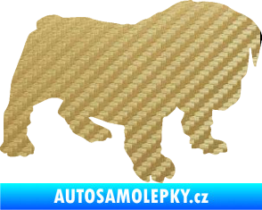 Samolepka Štěňátko 004 pravá francouzský buldoček 3D karbon zlatý