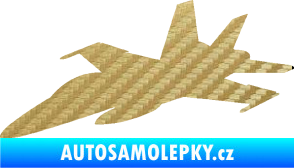 Samolepka Stíhací letoun 001 levá 3D karbon zlatý