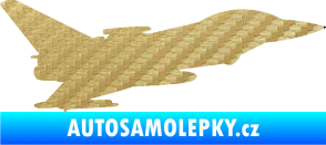 Samolepka Stíhací letoun 002 pravá 3D karbon zlatý