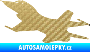 Samolepka Stíhací letoun 004 levá 3D karbon zlatý