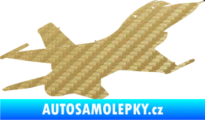 Samolepka Stíhací letoun 004 pravá 3D karbon zlatý