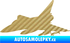 Samolepka Stíhací letoun 005 levá 3D karbon zlatý