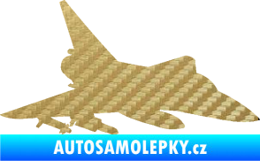 Samolepka Stíhací letoun 005 pravá 3D karbon zlatý