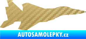 Samolepka Stíhací letoun 006 pravá 3D karbon zlatý
