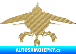 Samolepka Stíhací letoun 008  MIG 3D karbon zlatý