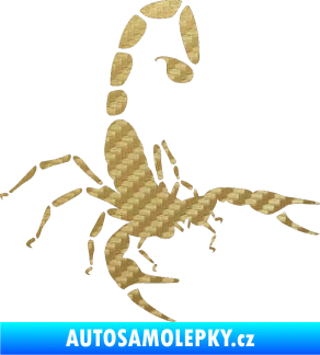 Samolepka Štír 018 pravá 3D karbon zlatý