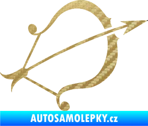 Samolepka Střelec 002 pravá 3D karbon zlatý