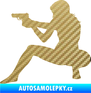 Samolepka Střelkyně 003 levá 3D karbon zlatý