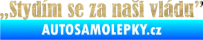Samolepka Stydím se za naši vládu 003 3D karbon zlatý