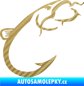 Samolepka Sumec 003 pravá 3D karbon zlatý