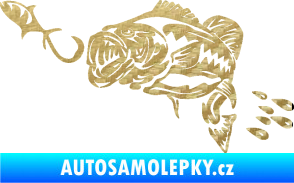 Samolepka Sumec 006 levá s návnadou 3D karbon zlatý