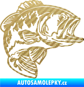 Samolepka Sumec 007 pravá 3D karbon zlatý
