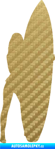 Samolepka Surfařka 002 levá 3D karbon zlatý