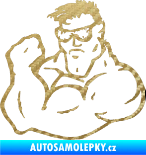 Samolepka Svalovec levá 3D karbon zlatý
