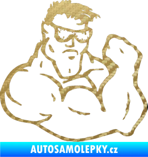 Samolepka Svalovec pravá 3D karbon zlatý