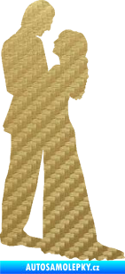 Samolepka Svatba 004 levá 3D karbon zlatý