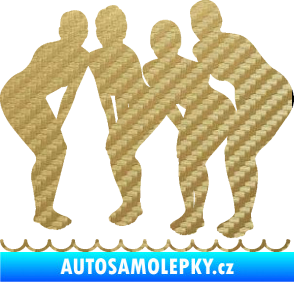 Samolepka Synchronizované plavání 001 tým 3D karbon zlatý