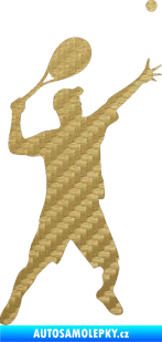 Samolepka Tenista 001 pravá 3D karbon zlatý