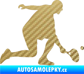 Samolepka Tenista 003 pravá 3D karbon zlatý