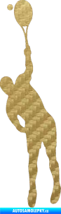Samolepka Tenista 006 pravá 3D karbon zlatý