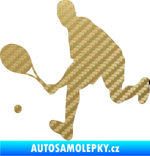 Samolepka Tenista 007 levá 3D karbon zlatý
