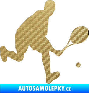 Samolepka Tenista 007 pravá 3D karbon zlatý