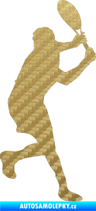 Samolepka Tenista 012 pravá 3D karbon zlatý