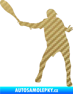 Samolepka Tenista 013 levá 3D karbon zlatý