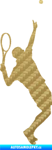 Samolepka Tenista 016 pravá 3D karbon zlatý