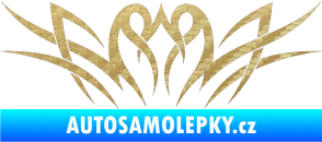 Samolepka Tetování 032 3D karbon zlatý