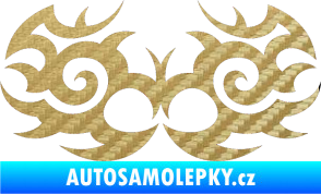 Samolepka Tetování 056 3D karbon zlatý