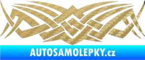 Samolepka Tetování 076 3D karbon zlatý