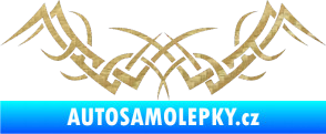 Samolepka Tetování 087 3D karbon zlatý