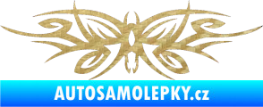 Samolepka Tetování 111 motýl 3D karbon zlatý