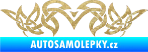 Samolepka Tetování 152 3D karbon zlatý