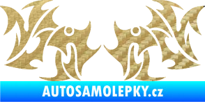 Samolepka Tetování 194 3D karbon zlatý