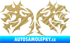 Samolepka Tetování 197 3D karbon zlatý