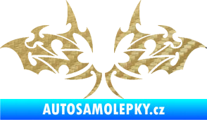 Samolepka Tetování 206 3D karbon zlatý